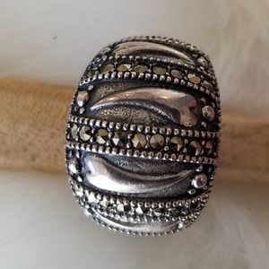 Stirling Silver Marcasite dome ring